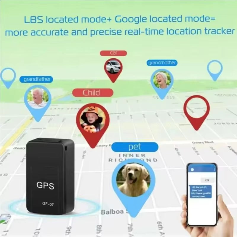 Mini GPS Rastreador con Escucha en Vivo y Alarma de Movimiento